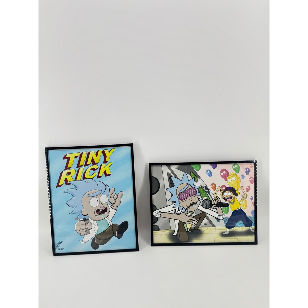 Rick‎ and Morty Framed Art Prints Set Tiny Rick & Concert Scene 8.5x11